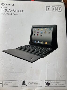 Aduro Liqua-Shield Wireless Keyboard Case for iPad - Black